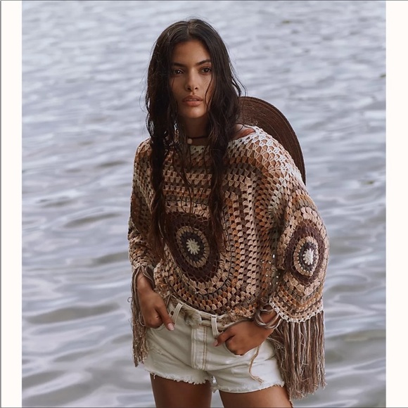 Flook The Label Sweaters - Flook crochet poncho top
